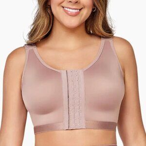Post Surgical Comfort Bra Beige Clasp Medium Thick Strap